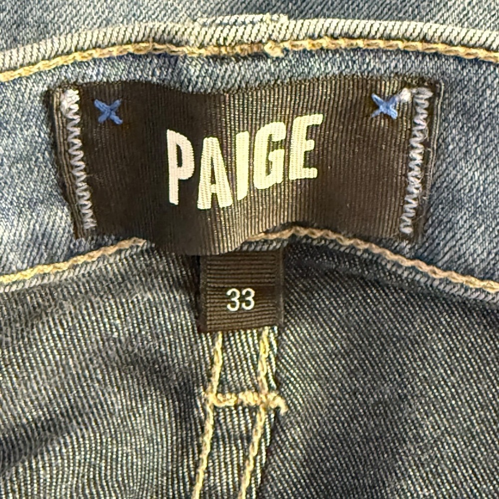 Paige Federal Slim Straight Jeans Mens 33 Bayson Blue M655734-B258 Indigo Pants - Picture 3 of 7